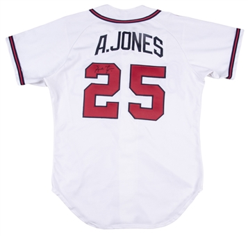 1996 Andruw Jones Debut Season Game Used & Signed Atlanta Braves #25 Home Jersey (JSA)